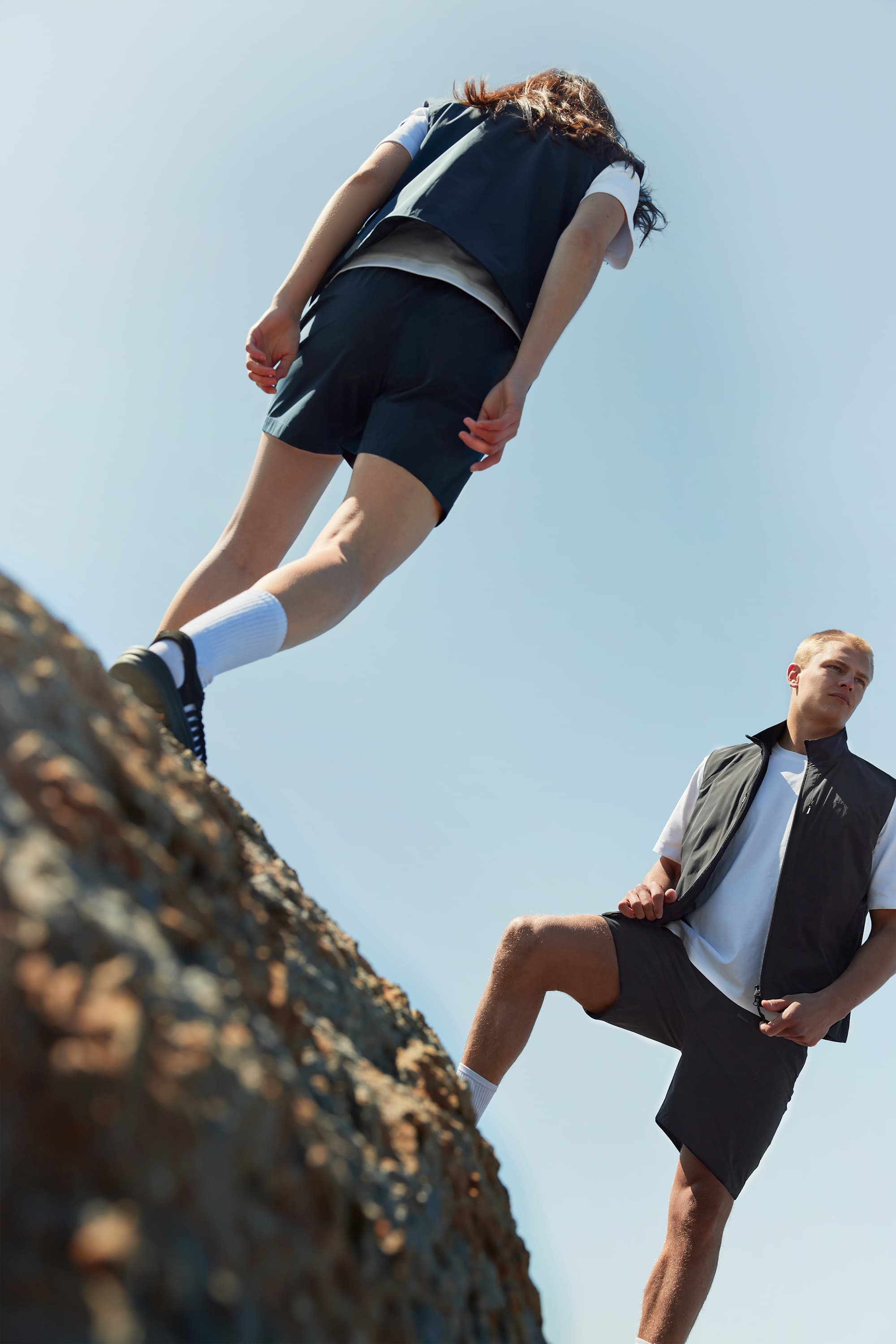 Man and woman wearing lightweight shorts from BLÆST